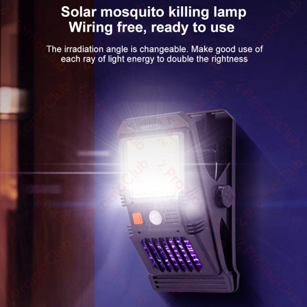 Соларна лампа с щипка и UV светлина против комари W7104- LED, сензор за движение, водоустойчивост, със сменяема литиева батерия