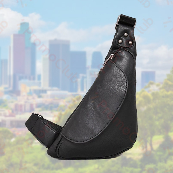 Стилна и практична мъжка чанта за през рамо от еко кожа MENSTYLE - BLACK 3701