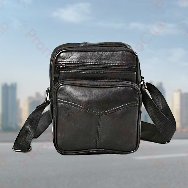 Практична и стилна мъжка чанта от естествена кожа MENSTYLE - BLACK 211