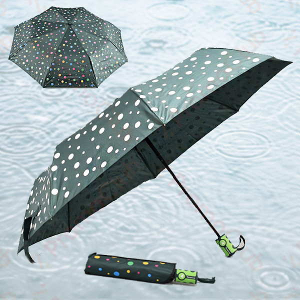 Дамски чадър, който си променя цветовете при намокряне RAINDROPS - GREEN 12621