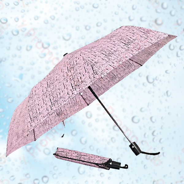 Стилен дамски чадър със здрава рамка от осем спици RAIN - PINK 22609