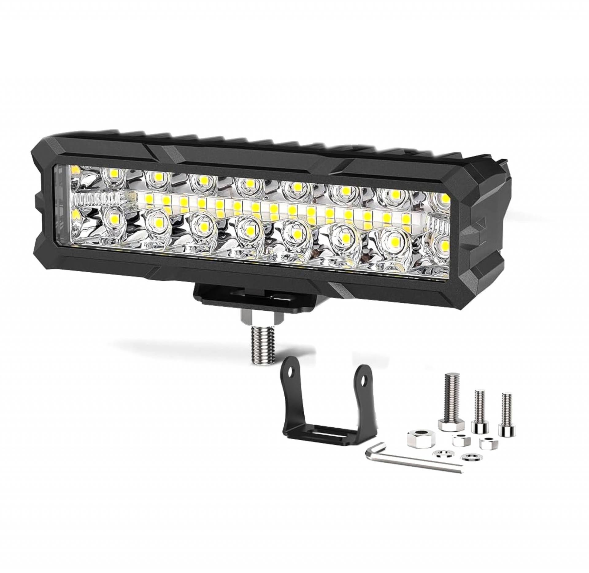 155 mm 93W Диоден Прожектор Супер Мощен Халоген Led Bar Лед Бар Бяла Комбиниранa Светлина 12V - 24V За АТВ SUF Джип 4х Offroad Камион