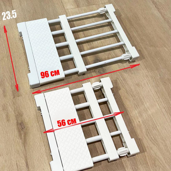 КЛУБНА ОФЕРТА: Разтегаема стойка-органайзер за гардероб и шкаф CLOSET DIVIDER RACK SHELF с дължина от 56 см до 95 см