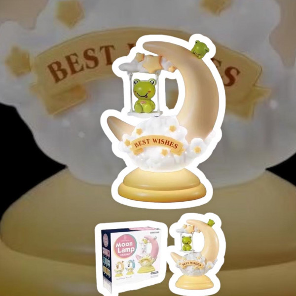 КЛУБНА ОФЕРТА: Вълшебна LED детска лампа FROG MOON LAMP - BEST WISHES GL1803, настолна