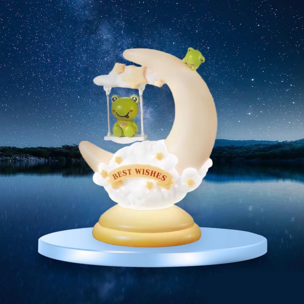 КЛУБНА ОФЕРТА: Вълшебна LED детска лампа FROG MOON LAMP - BEST WISHES GL1803, настолна