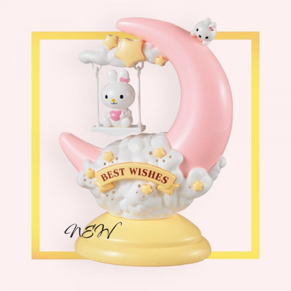 КЛУБНА ОФЕРТА: Вълшебна LED детска лампа BUNNY MOON LAMP - BEST WISHES GL1803, настолна