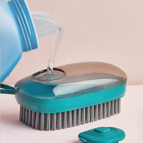 КЛУБНА ОФЕРТА: Четка с контейнер за препарати и почистващи разтвори за пране на килими, дрехи и различни повърхности, 12 x 5,5 см