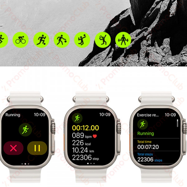 Невероятен СМАРТ комплект часовник и слушалки H98 ULTRA TWS, WHITE