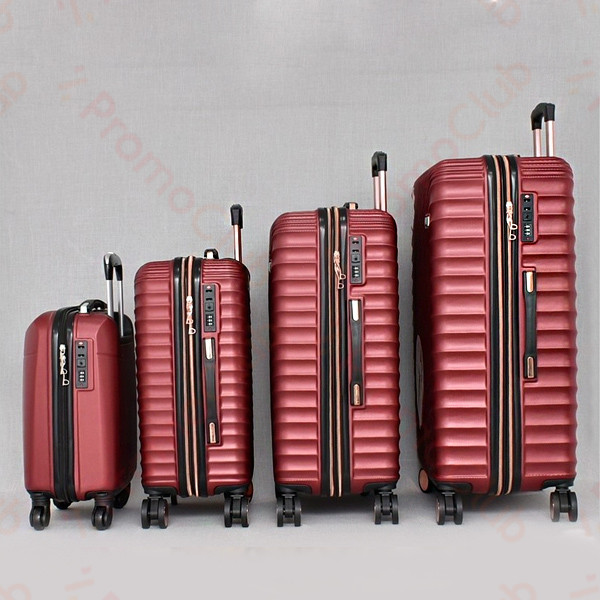 Комплект от 4бр лускозни авио куфари здрави и практични TRAVEL - RED 8131