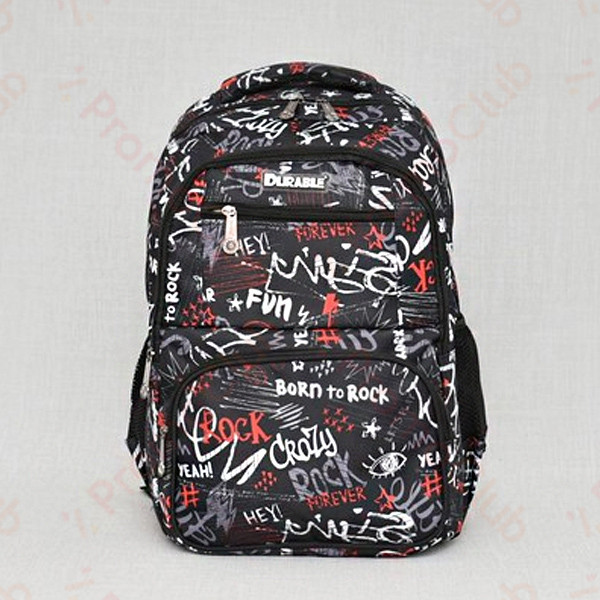 Ученическа голяма раница DURABLE, удобна и практична  - BLACK GRAFFITI 1839