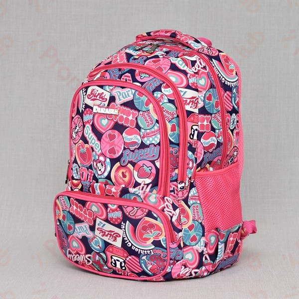 Ученическа голяма раница DURABLE,  практична, красива и цветна  - CANDY 1942