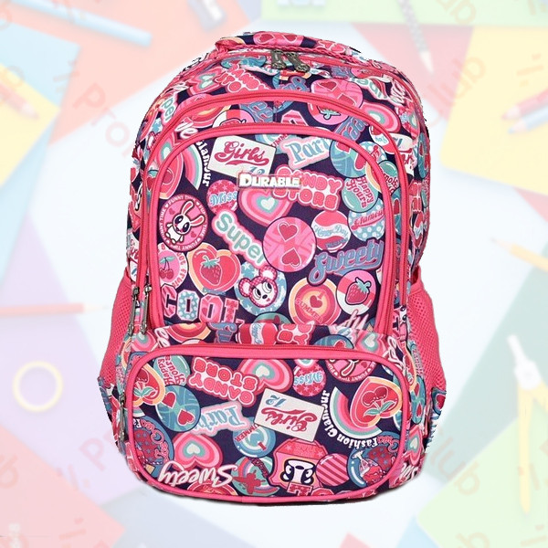 Ученическа голяма раница DURABLE,  практична, красива и цветна  - CANDY 1942