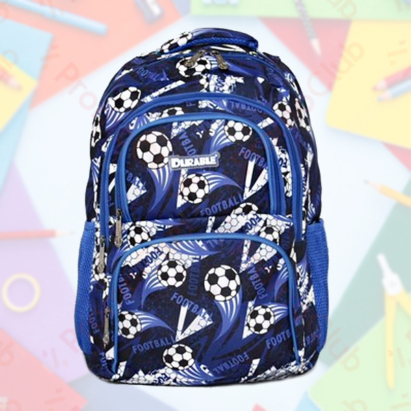 Голяма, цветна и удобна ученическа раница DURABLE - FOOTBALL 19552