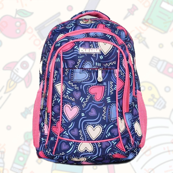 Голяма, практична и красива ученическа раница DURABLE - HEARTS 1825