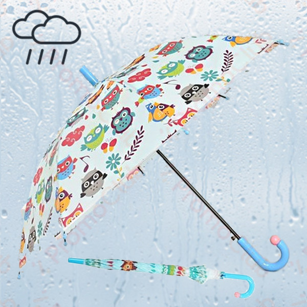 Цветен детски чадър от бързосъхнеща материя OWLS - LIGTH BLUE 41489