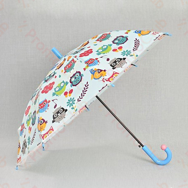 Цветен детски чадър от бързосъхнеща материя OWLS - LIGTH BLUE 41489