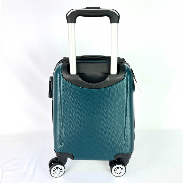 Твърд авио куфар - спинър ABS SMILE PETROL GREEN, 4 колела, заключване с шифър, 44 x 30 x 20 см