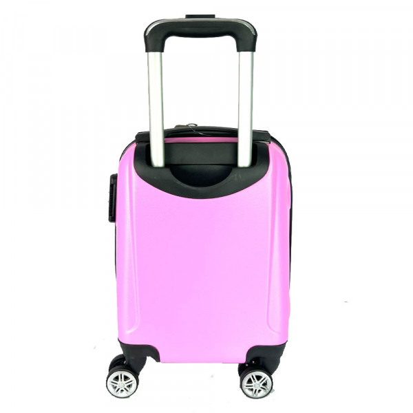 Твърд авио куфар - спинър ABS SMILE BARBIE PINK, 4 колела, заключване с шифър, 44 x 30 x 20 см