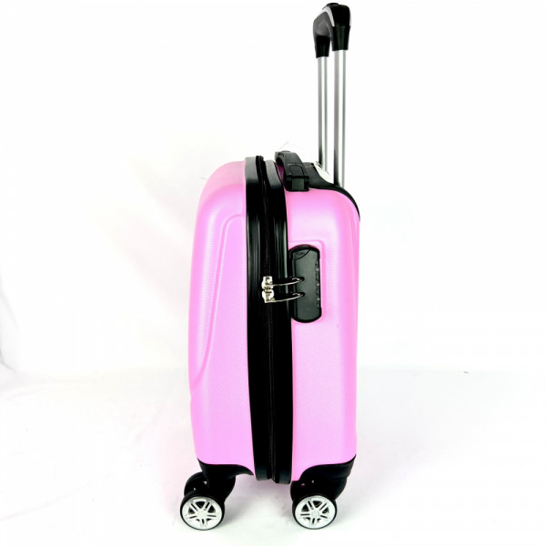 Твърд авио куфар - спинър ABS SMILE BARBIE PINK, 4 колела, заключване с шифър, 44 x 30 x 20 см