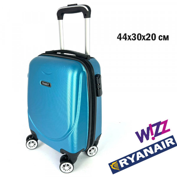 Твърд авио куфар - спинър ABS SMILE ELECTRIC BLUE, 4 колела, заключване с шифър, 44 x 30 x 20 см