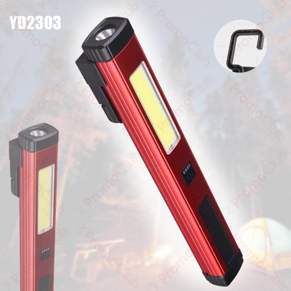 Работна лампа с алуминиев корпус YD2303 - с кука за окачване, магнит, индикатор на батерията и 3 режима на работа