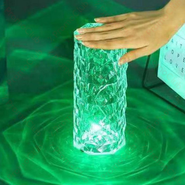 Кристална LED настолна лампа DIAMOND TABLE LAMP 1702 с дистанционно управление и включване с докосване, RGB