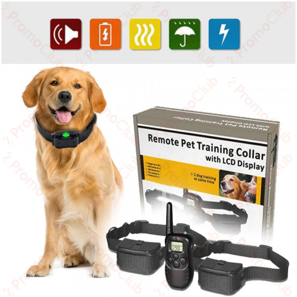 Електрически нашийник за обучение на кучета с обхват 300м, регулируем, за 2 кучета