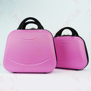 ДВЕ надкуфарни пътни авио чанти LADY FACH ВUВВLGUM PINK, PVC, с цип, крачета и ластик за фиксиране