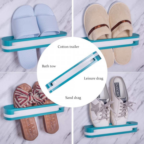 КЛУБНА ОФЕРТА: Стенен органайзер за обувки, 3в1 - Bathroom Slippers Rack