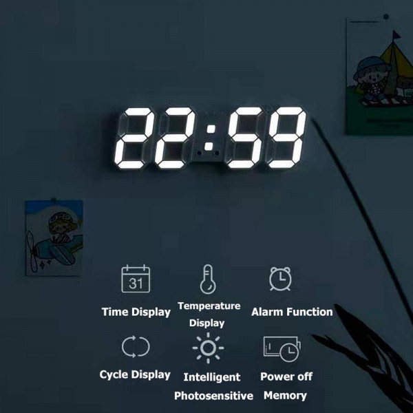 КЛУБНА ОФЕРТА: Дигитален светещ LED часовник и будилник GH0719L