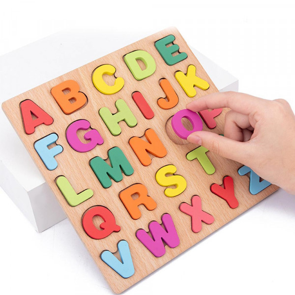 КЛУБНА ОФЕРТА: Образователен цветен дървен пъзел АЗБУКА от 26 части🟢 CQ06