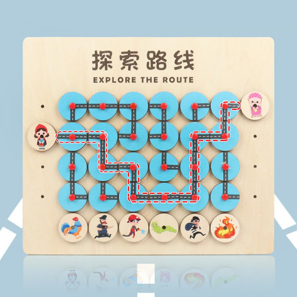 КЛУБНА ОФЕРТА: Образователна дървена детска игра ЛАБИРИН с логически мислене за концентрация💥 YJH07