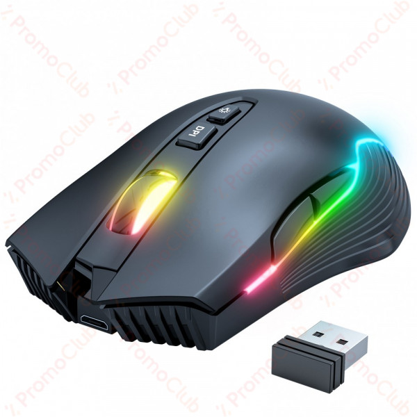 Геймърска мишка Onikuma CW905, Безжична, RGB, 7D, Черен - 770