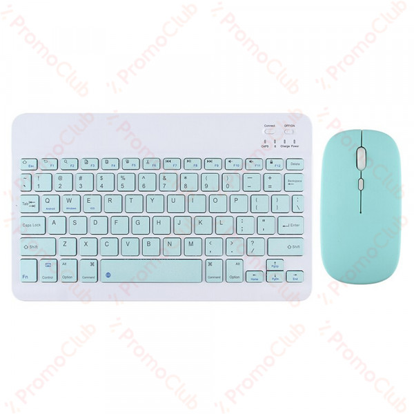 Комплект мишка и клавиатура No brand 030, Bluetooth, Син - 6168