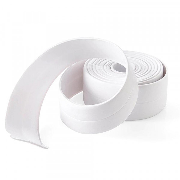 КЛУБНА ОФЕРТА: Самозалепваща силиконова бяла лента за фуги и ъгли, кухня и баня, 3.8см х 3м, водоустойчива