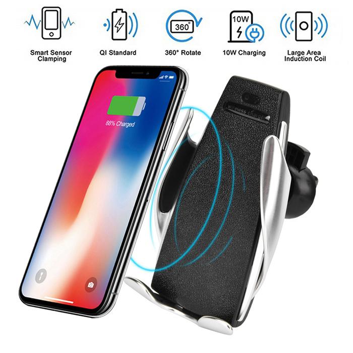 Поставка за телефон с Wireless Charger - Сива