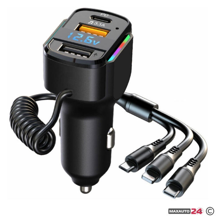 Бързо зарядно К4 с 2 USB порта и кабел