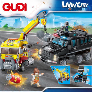 Лего конструктор POLICE 10206 - 903 части, GUDI, 6+,...