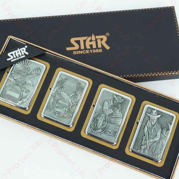 Комплект 4 луксозни запакли WEST с каубойска тематика