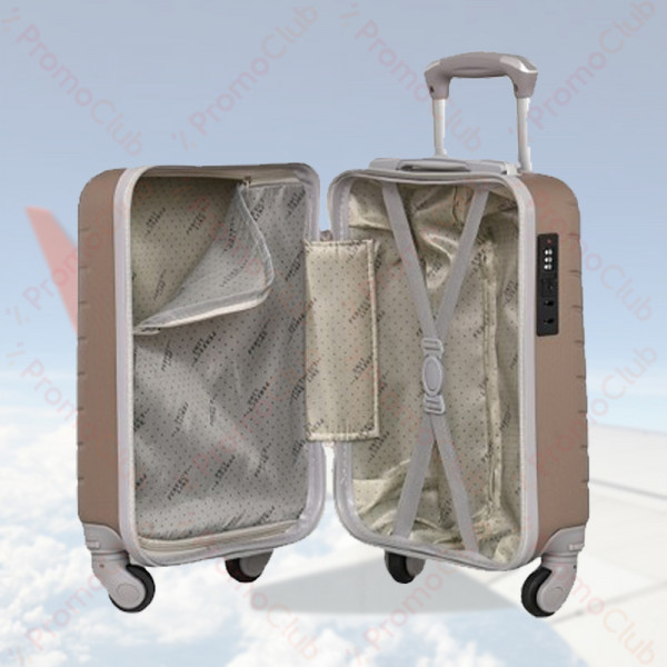 Удобен и здрав авио куфар за ръчен багаж ABS, 46cm - BEIGE 2052