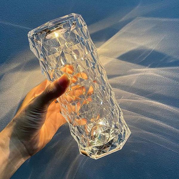 КЛУБНА ОФЕРТА:  Кристална LED настолна лампа DIAMOND TABLE LAMP 1702 с дистанционно управление и включване с докосване, RGB