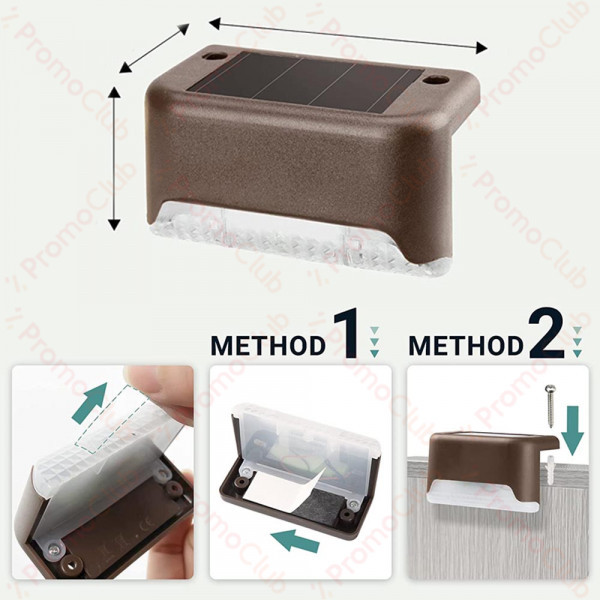 КЛУБНА ОФЕРТА: 4бр RGB соларна LED лампа за стълби, парапети, тераси