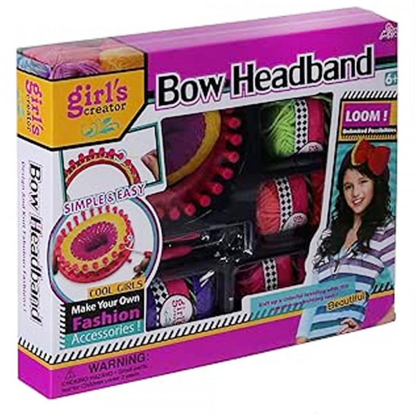 Детски стан за плетене 283 с кука и конци за плетене - BOW HEADBAND