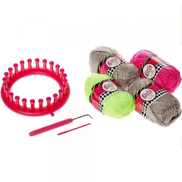 Детски стан за плетене 283 с кука и конци за плетене - BOW HEADBAND