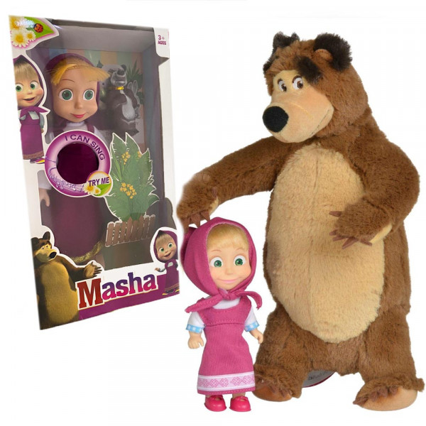Музикална кукла Мaшa и мечока 3366-106, руска кукла