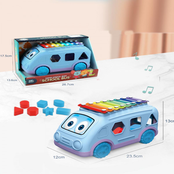 Весела количка сортер с ксилофон 1222  - стимулира развитието на въображение и координация