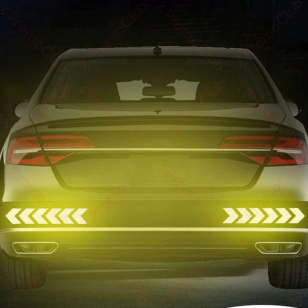 12бр Светлоотразителен самозалепващ се стикер за автомобил – А-3322, YELLOW