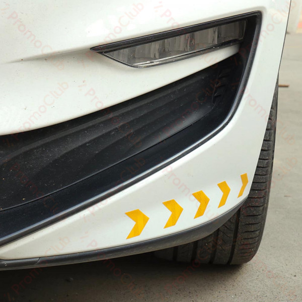 12бр Светлоотразителен самозалепващ се стикер за автомобил – А-3322, YELLOW