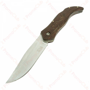 Красив сгъваем нож с дървена дръжка с елемент Joua