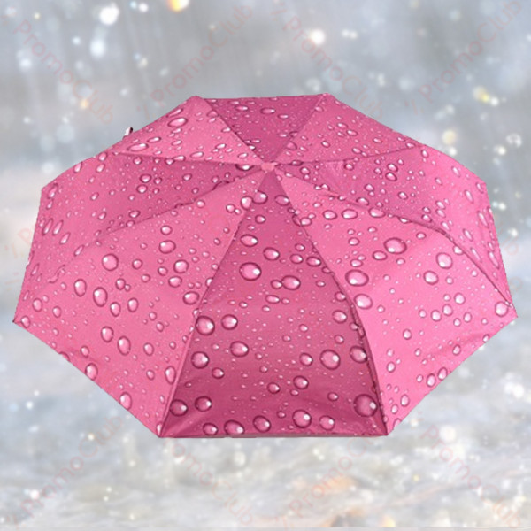 Дамски цветен и удобен, ветроустойчив чадър с механично отваряне - розов 21882